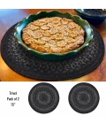Homespice Decor Jute Braided Accessories Black Jet Black 15in. Set of 2 Round Rug