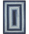 Homespice Decor Ultra Durable Braided Rug Navy & White Juniper 10in. x 10in. Rect. Rug