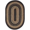 Homespice Decor Jute Braided Kilimanjaro Black 501219 20 in. X 30 in. Oval Rug