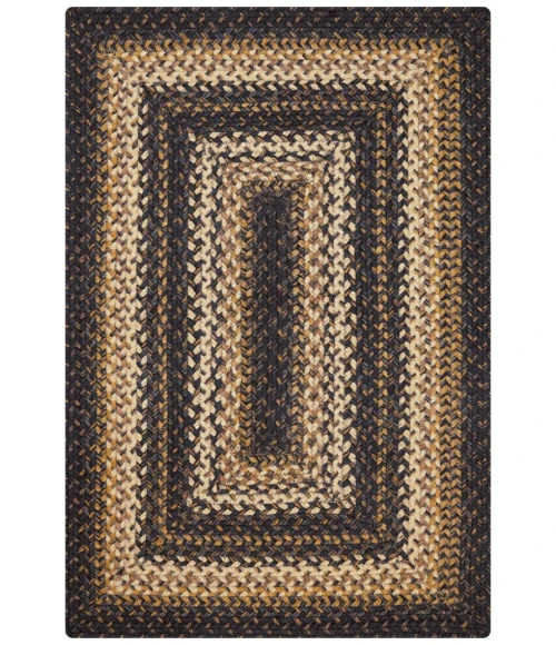 Homespice Decor Jute Braided Rug Black Kilimanjaro 10in. x 10in. Rect. Rug