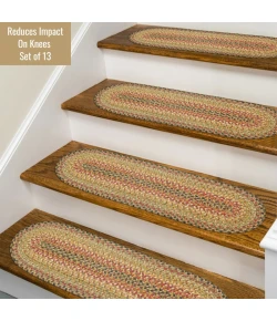 Homespice Decor Jute Braided Accessories Multi Color Kingston 8in. x 28in. Set of 14 Oval Rug