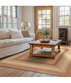 Homespice Decor Jute Braided Rug Multi Color Kingston 10in. x 10in. Rect. Rug