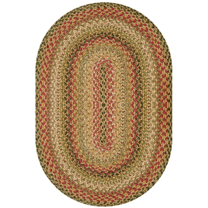Homespice Decor Jute Braided Kingston Multi 504098 5 ft. X 8 ft. Oval Rug