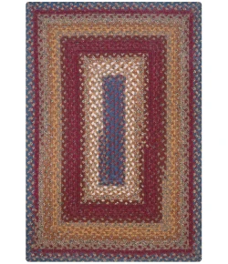 Homespice Decor Cotton Braided Rug Red Log Cabin Step 6ft. x 9ft. Rect. Rug