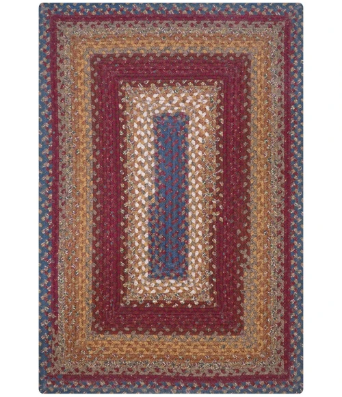 Homespice Decor Cotton Braided Rug Red Log Cabin Step 6ft. x 9ft. Rect. Rug