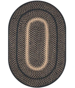 Homespice Decor Jute Braided Manchester Black 501721 20 in. X 30 in. Oval Rug