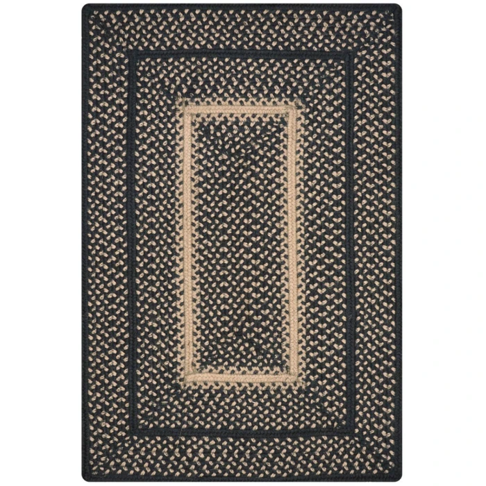 Homespice Decor Jute Braided Rug Black & Tan Manchester 10in. x 10in. Rect. Rug