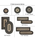 Homespice Decor Jute Braided Accessories Manchester Black 240010PS 4 in. Set of 6 Round Rug