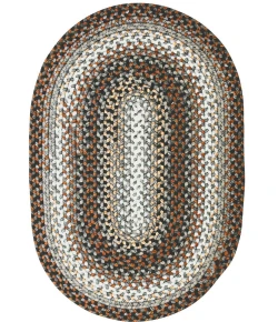 Homespice Decor Ultra Durable Braided Midnight Moon Grey 304186 5 ft. X 8 ft. Oval Rug