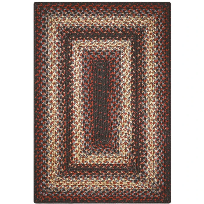 Homespice Decor Ultra Durable Braided Montgomery Black 314246 5 ft. X 8 ft. Rect Rug