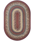 Homespice Decor Cotton Braided Neverland Red 400079 27 in. X 45 in. Oval Rug