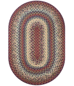 Homespice Decor Cotton Braided Neverland Red 400079 27 in. X 45 in. Oval Rug
