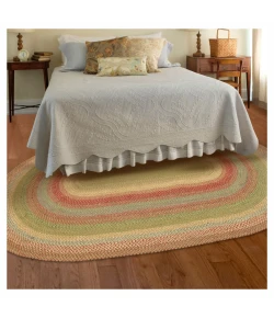 Homespice Decor Jute Braided Rug Multicolor Azalea 2ft. x 3ft. Oval Rug