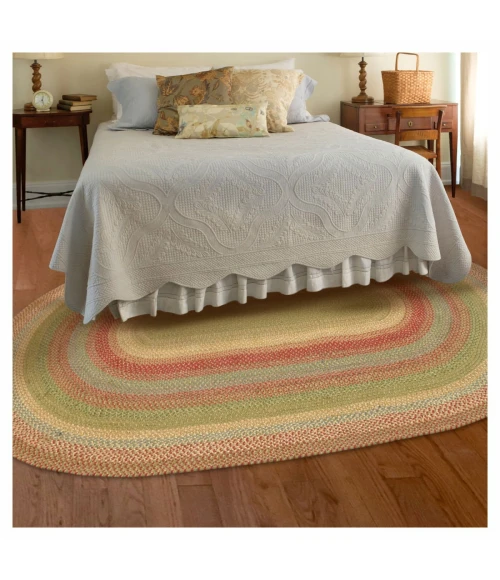 Homespice Decor Jute Braided Rug Multicolor Azalea 2ft. x 3ft. Oval Rug