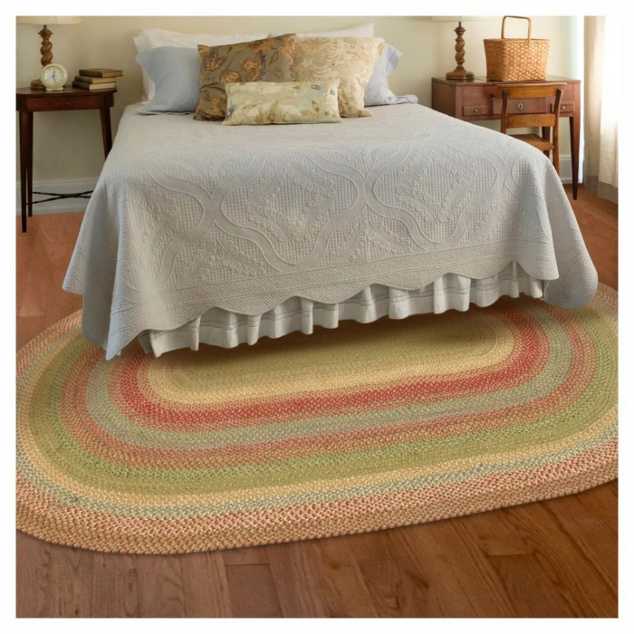 Homespice Decor Jute Braided Azalea Multi 503145 4 ft. X 6 ft. Oval Rug