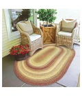 Homespice Decor Ultra Durable Braided Barcelona Red 304155 5 ft. X 8 ft. Oval Rug