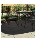 Homespice Decor Ultra Durable Braided Black 300577 27 in. X 45 in. Oval Rug