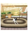 Homespice Decor Ultra Durable Braided Black Mist Black 304087 5 ft. X 8 ft. Oval Rug