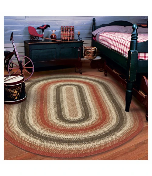 Homespice Decor Jute Braided Rug Red & Black Chester 2ft. x 3ft. Rect. Rug