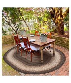 Homespice Decor Ultra Durable Braided Driftwood Chocolate 304124 5 ft. X 8 ft. Oval Rug