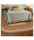 Homespice Decor Jute Braided Gingerbread Brown, Deep Red 501806 20 in. X 30 in. Oval Rug