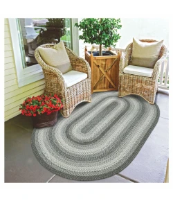 Homespice Decor Ultra Durable Braided Graphite Grey 306630 8 ft. X 10 ft. Oval Rug