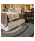 Homespice Decor Jute Braided Manchester Black 505729 6 ft. X 9 ft. Oval Rug