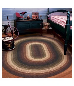 Homespice Decor Jute Braided Prescott Black 506566 8 ft. X 10 ft. Oval Rug