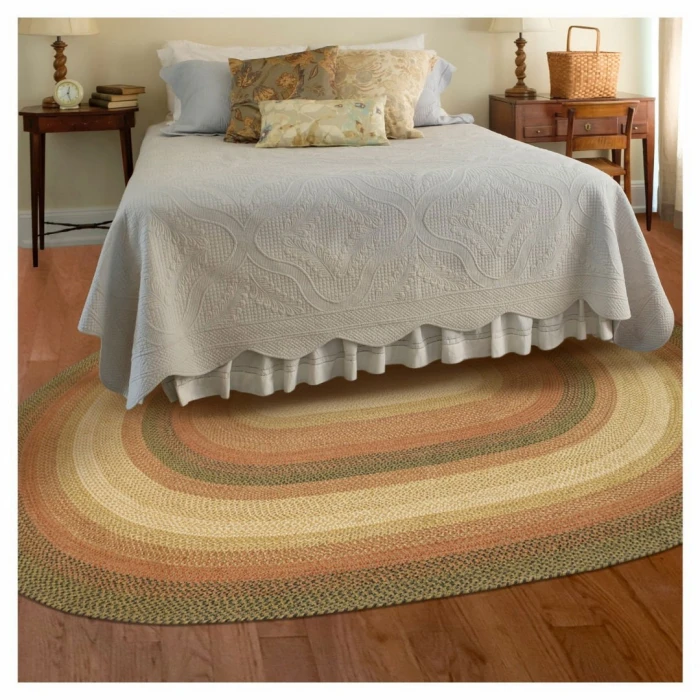 Homespice Decor Jute Braided Russett Beige 502049 27 in. X 45 in. Oval Rug