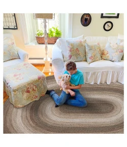 Homespice Decor Ultra Durable Braided Wildwood Brown 306623 8 ft. X 10 ft. Oval Rug