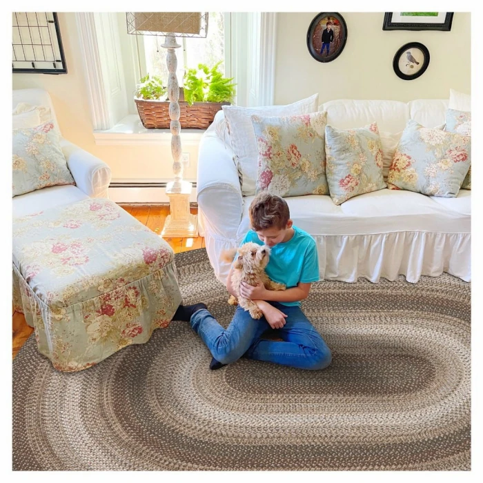 Homespice Decor Ultra Durable Braided Wildwood Brown 305626 6 ft. X 9 ft. Oval Rug