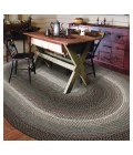 Homespice Decor Ultra Durable Braided Midnight Moon Grey 304186 5 ft. X 8 ft. Oval Rug
