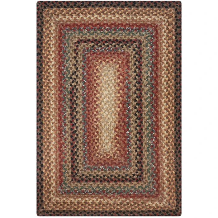 Homespice Decor Cotton Braided Peppercorn Brown 400192 27 in. X 45 in. Oval Rug
