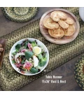 Homespice Decor Jute Braided Accessories Pinecone Green 571748 11 in. X 36 in. Oval Rug