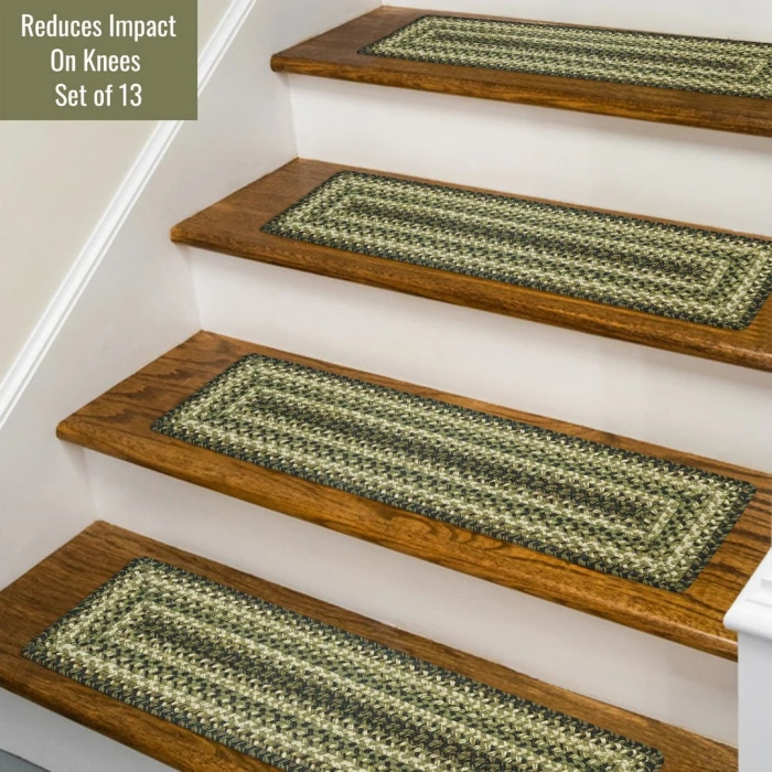 Homespice Decor Jute Braided Accessories Pinecone Green 240151PS 8 in. X 28 in. Set of 13 Rect Rug