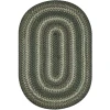 Homespice Decor Jute Braided Rug Green & Brown Pinecone 2ft. x 3ft. Oval Rug