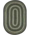 Homespice Decor Jute Braided Rug Green & Brown Pinecone 2ft. x 3ft. Oval Rug