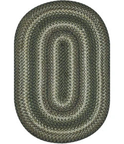 Homespice Decor Jute Braided Rug Green & Brown Pinecone 2ft. x 3ft. Oval Rug