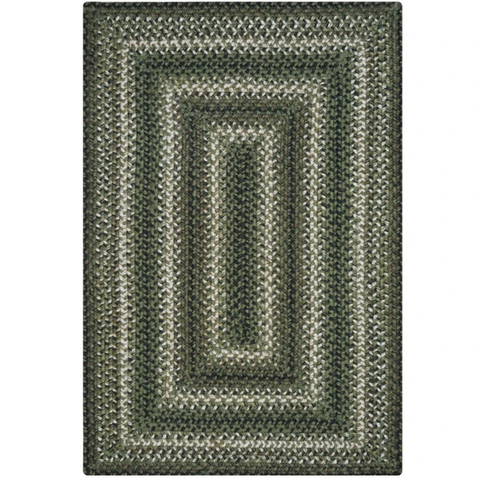 Homespice Decor Jute Braided Rug Green & Brown Pinecone 2ft. x 3ft. Rect. Rug