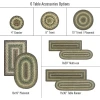 Homespice Decor Jute Braided Accessories Green & Brown Pinecone 8in. x 28in. Set of 14 Oval Rug