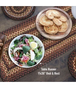 Homespice Decor Jute Braided Accessories Prescott Black 571564 11 in. X 36 in. Oval Rug