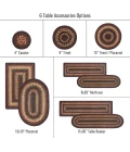 Homespice Decor Jute Braided Accessories Black & Burgundy Prescott 8in. x 28in. Set of 14 Oval Rug