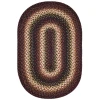 Homespice Decor Jute Braided Rug Black & Burgundy Prescott 2ft. x 3ft. Oval Rug
