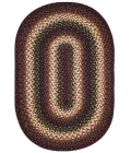 Homespice Decor Jute Braided Rug Black & Burgundy Prescott 2ft. x 3ft. Oval Rug