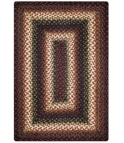 Homespice Decor Jute Braided Rug Black & Burgundy Prescott 10in. x 10in. Rect. Rug