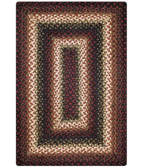 Homespice Decor Jute Braided Rug Black & Burgundy Prescott 10in. x 10in. Rect. Rug