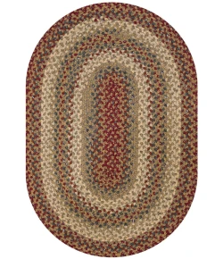 Homespice Decor Cotton Braided Pumpkin Pie Red 403162 4 ft. X 6 ft. Oval Rug