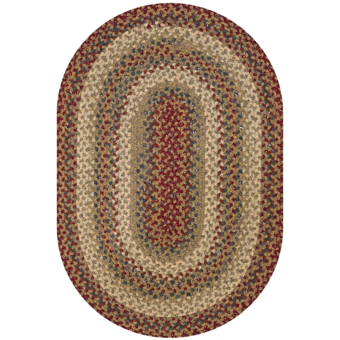 Homespice Decor Cotton Braided Pumpkin Pie Red 403162 4 ft. X 6 ft. Oval Rug