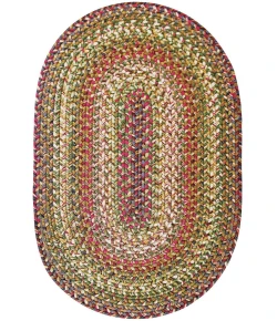 Homespice Decor Ultra Durable Braided Rainforest Green 306166 8 ft. X 10 ft. Oval Rug