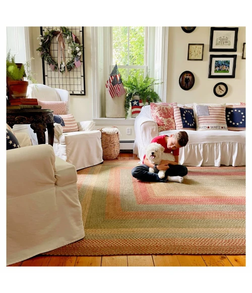 Homespice Decor Jute Braided Rug Multicolor Azalea 10in. x 10in. Rect. Rug